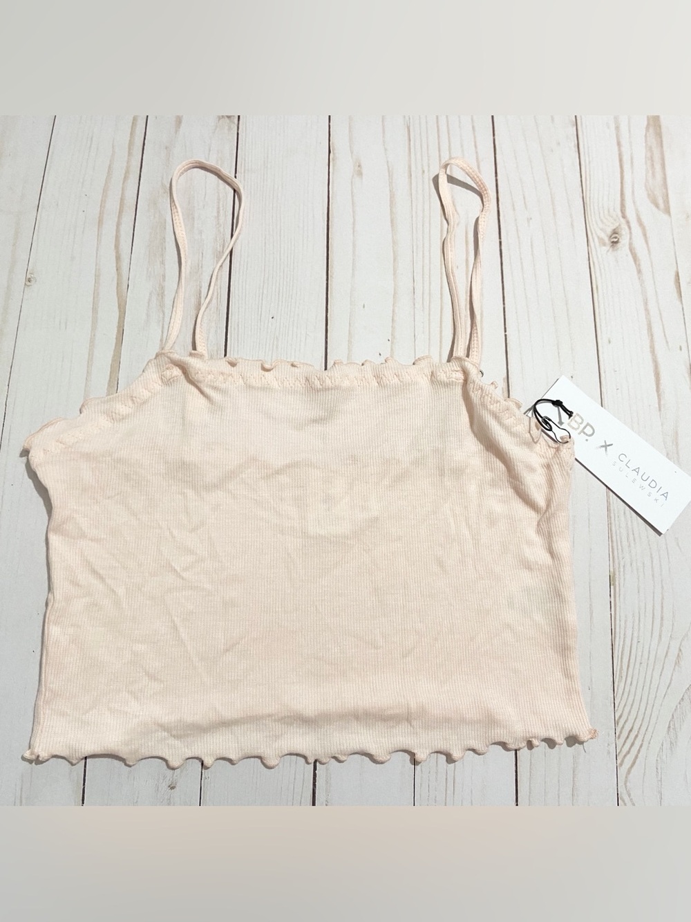 BP x Claudia Sulewski Light Pink Ribbed Cami Tank Top - Size XS